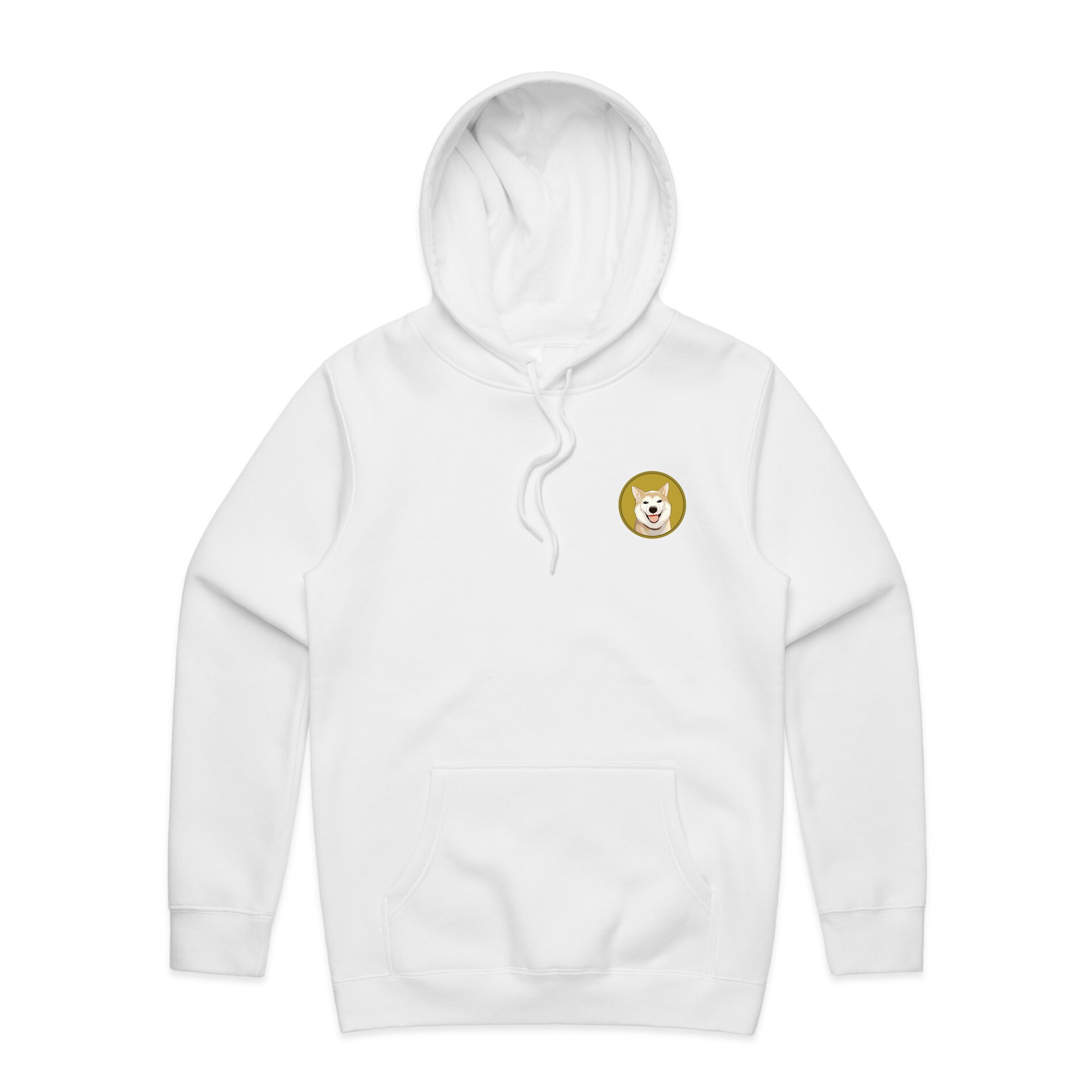 Neiro Pocket Logo and Back Text Logo Hoodie - White