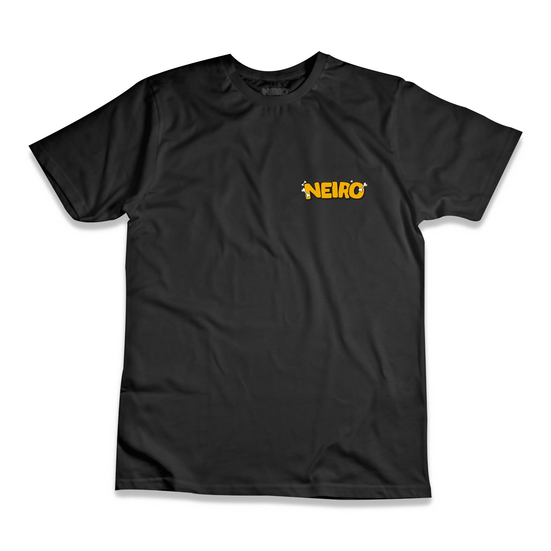 Neiro Pocket Text Logo and Back Logo T-Shirt - Black